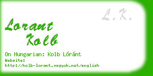 lorant kolb business card
