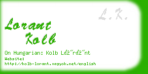 lorant kolb business card